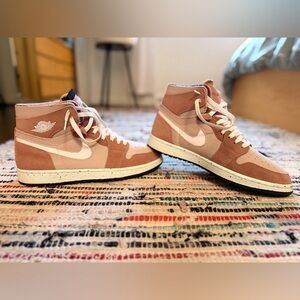Nike Blush and White High-Top Sneakers